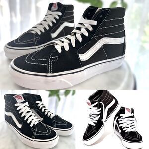 Vans Sk8-Hi High Top Sneakers Black/Black/White 500714 Women’s 5.0 Men’s 3.5